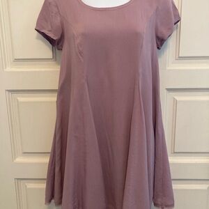 Flowy Mauve Short Sleeve Dress